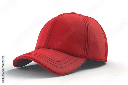 Red Baseball Cap isolated on white