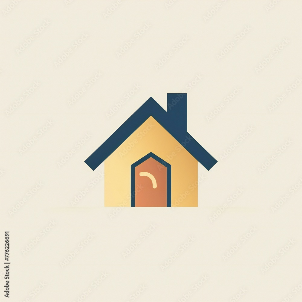 flat minimalist house logo icon
