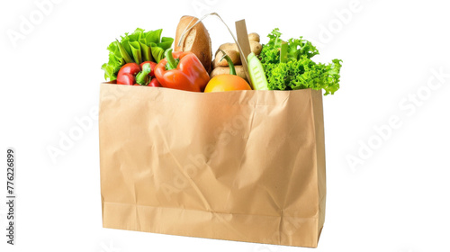 Paper bags ,assorted vegetables transparent background