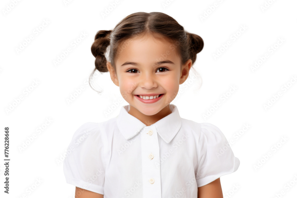 Studio portrait of cute little girl wearing student school uniform costume with smile and looking at camera isolated on transparent png background. Studio portrait of cute little girl wearing student school uniform costume with smile and looking at camera isolated on transparent png background.