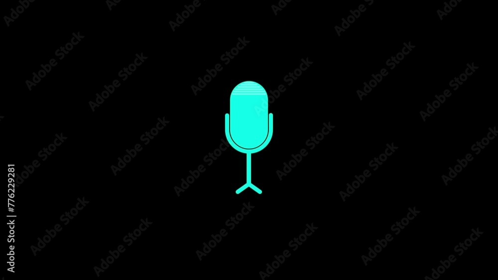 Microphone icon simple design animation. Microphone icon simple design animation.