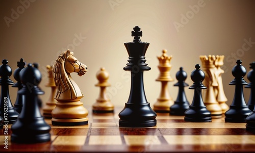 Chess Game use strategies to rules the board, Decision Making match, chess piece Isolated on Background