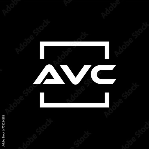 Initial letter AVC logo design. AVC logo design inside square. photo