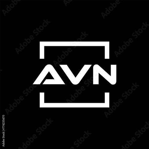 Initial letter AVN logo design. AVN logo design inside square.