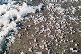 Rock salt on pavement