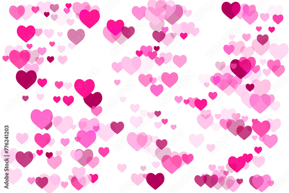 Rosy heart elements pattern. Friendship symbols. Romantic beautiful hearts scatter vector.