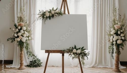 Display your brand's creativity on our customizable easel mockup. Let your artistry shine in every promotion photo