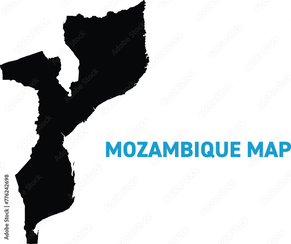 High detailed map of Mozambique. Outline map of Mozambique. Africa