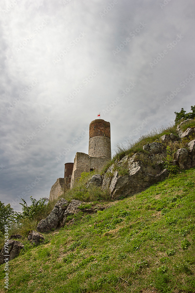 Medieval royal castle of the 13th century in Checiny, Poland Medieval royal castle of the 13th century in Checiny, Poland