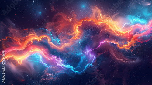 Mesmerizing cosmic swirls and ethereal nebulas in vivid colors, isolated on a transparent background. 