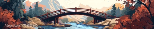 Bridge. cartoon illustration.