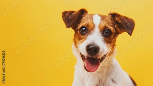 Happy cute dog smiling generative ai © ThisDesign
