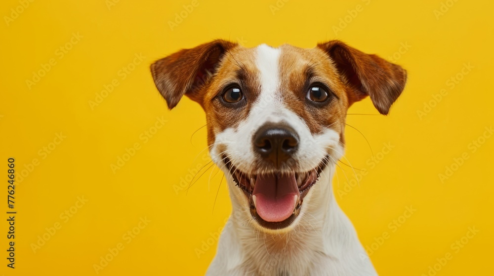 Happy cute dog smiling generative ai