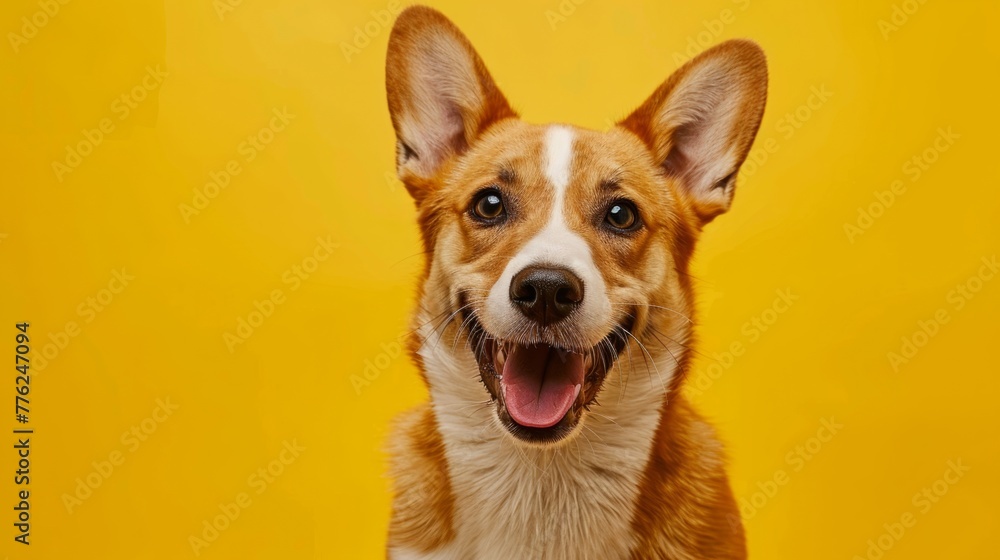 Happy cute dog smiling generative ai