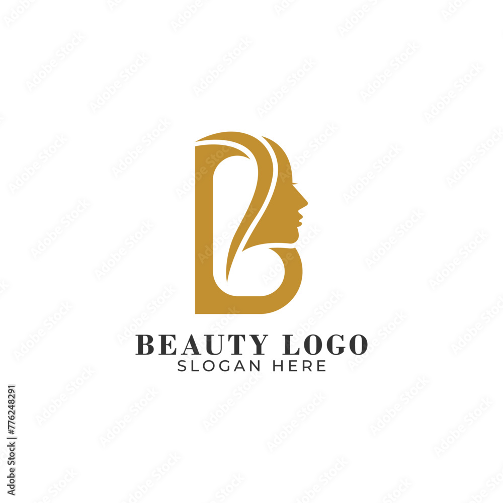 B letter beauty salon logo