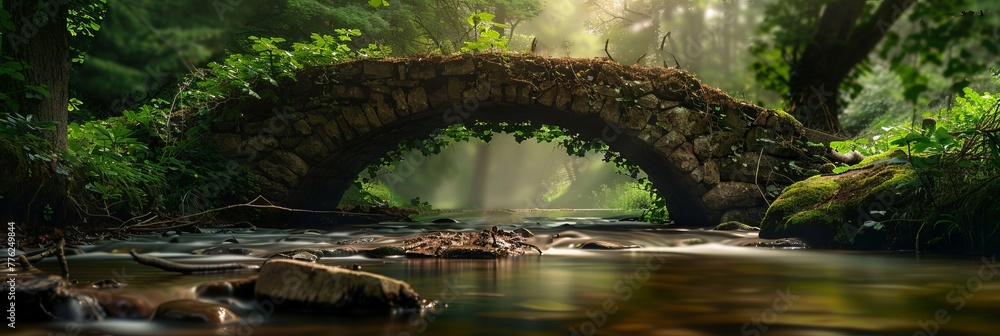 Fototapeta premium Bridge in the forest.