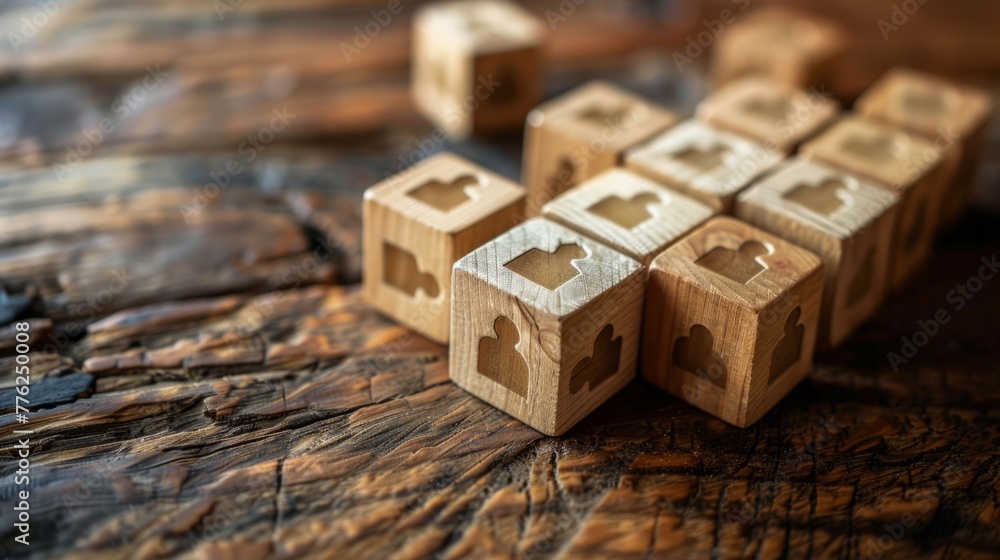 blocks with people icons in a human resource management concept generative ai blocks with people icons in a human resource management concept generative ai