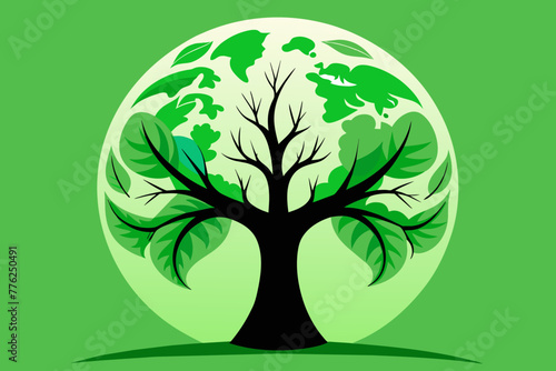 Symbolizing our commitment to environmental conservation and the preservation of our planet, this vibrant green tree stands as a powerful emblem of sustainability and stewardship