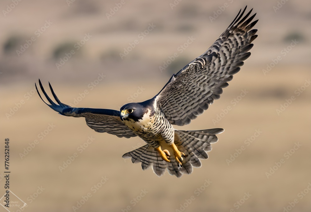Fototapeta premium A Peregrine Falcon in Flight