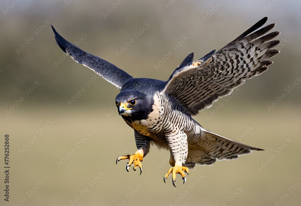 Fototapeta premium A Peregrine Falcon in Flight