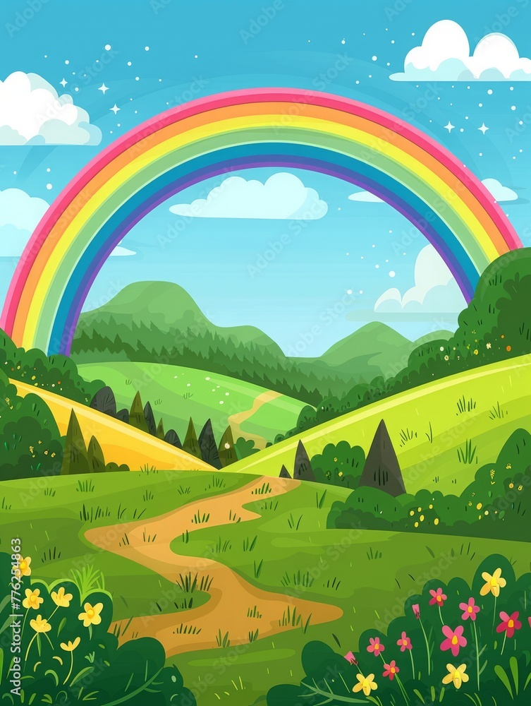 Naklejka premium Rainbow cartoon.
