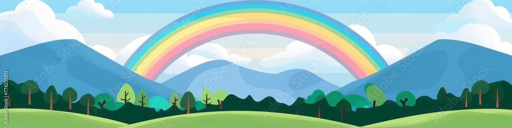 Fototapeta premium Rainbow cartoon.