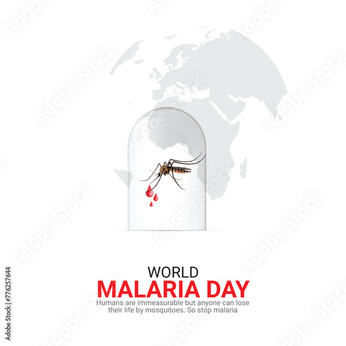 world malaria day. world malaria day, April 25, creative ads design, vector, 3D illustration