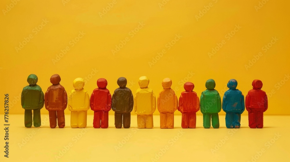 Toy People Group Standing Together