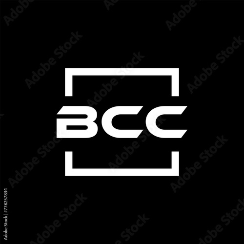 Initial letter BCC logo design. BCC logo design inside square. photo