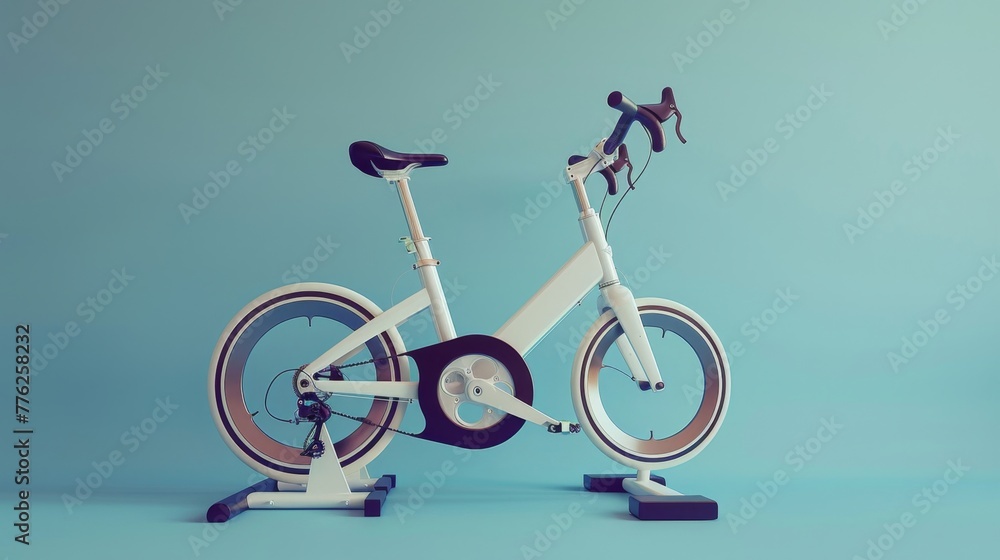 Obraz premium Man Riding Bicycle on Front Wheel