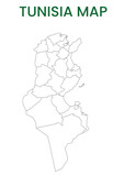 High detailed map of Tunisia. Outline map of Tunisia. Africa