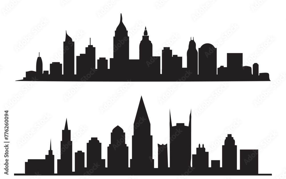 Minimal columbus city silhouette. Silhouette of the city. Cityscape. Vector illustration.