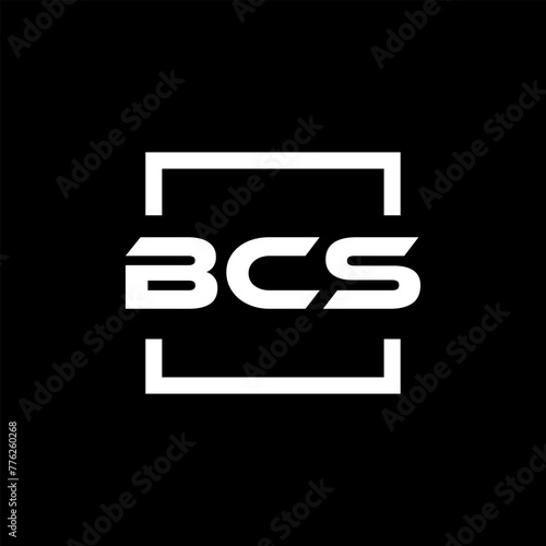 Initial letter BCS logo design. BCS logo design inside square. photo