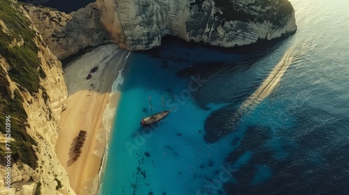 Navagio Beach (Shipwreck Beach) - Greece generative ai