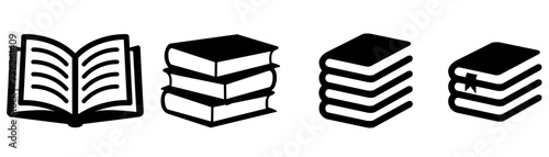 set of book icons book icon set education study reading learning language skill sign symbol line pictogram vector illustration design flat graphic design