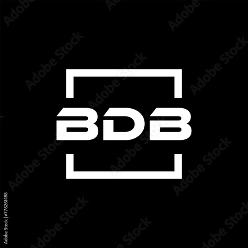 Initial letter BDB logo design. BDB logo design inside square. photo