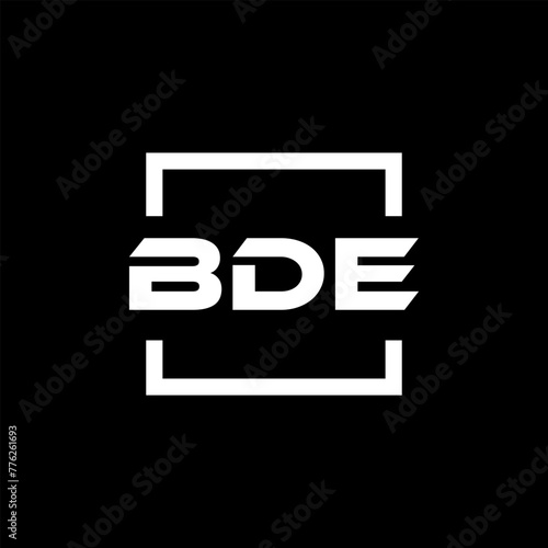 Initial letter BDE logo design. BDE logo design inside square. photo