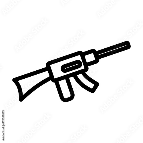 Rifle Vector Line Icon Design