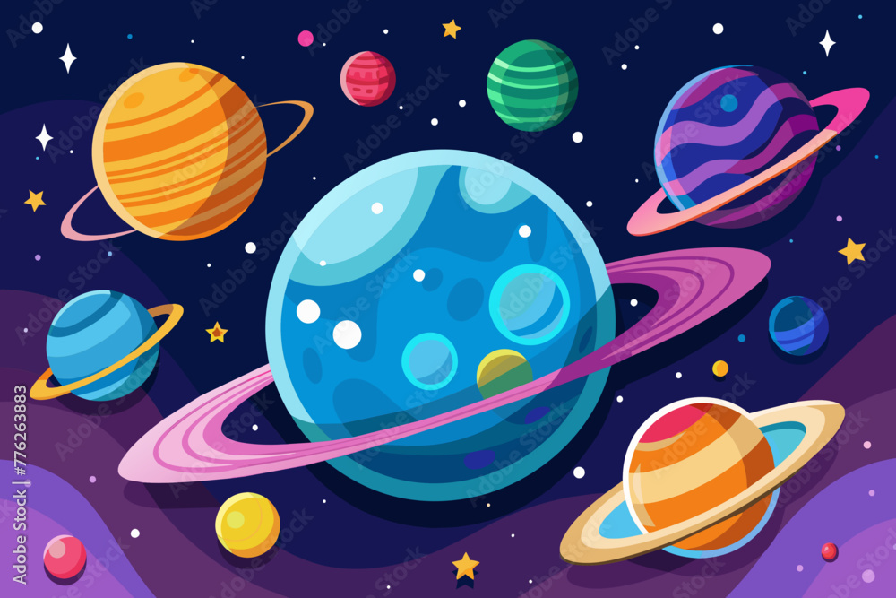 planets space  vector illustration 