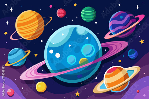planets space vector illustration 
