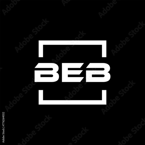 Initial letter BEB logo design. BEB logo design inside square. photo