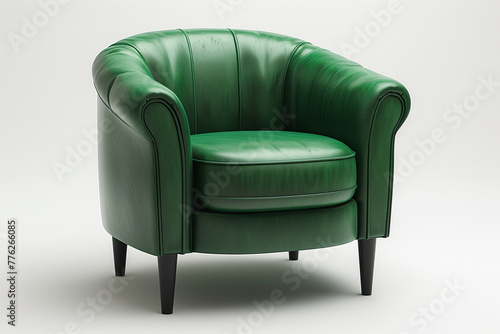 Green Chair on White Floor