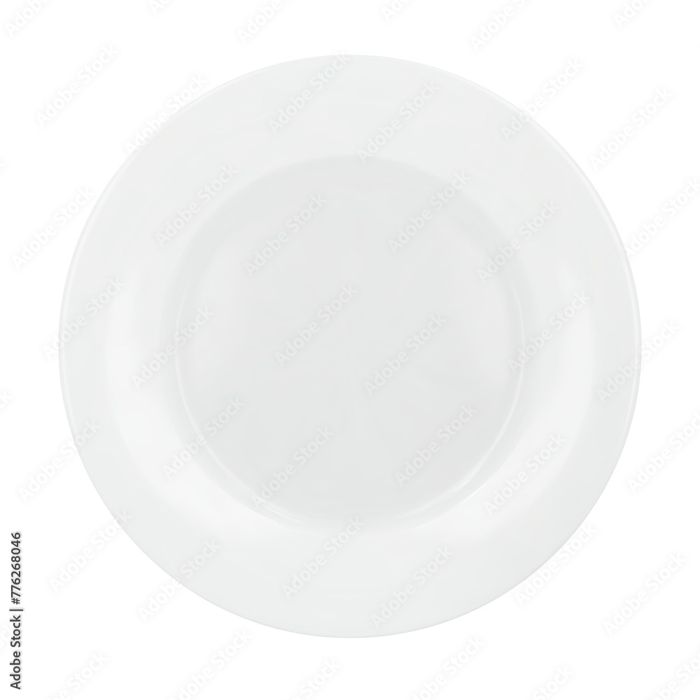 White round empty plate top view. Png clipart isolated on transparent background White round empty plate top view. Png clipart isolated on transparent background