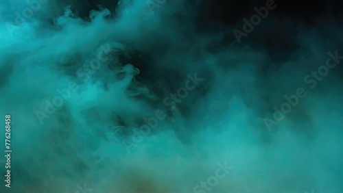 Smoke Brown, Teal background dark light bad fog mist. Background smoke cloud field dust