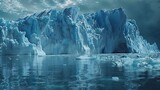 passage of time with a series of photos showing a glacier melting