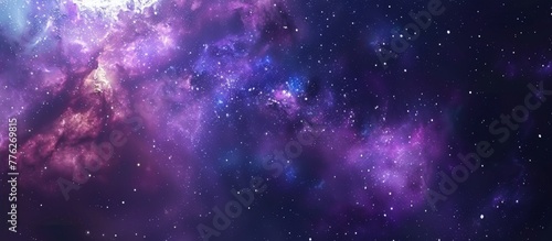 A close up of a purple and blue galaxy with stars
