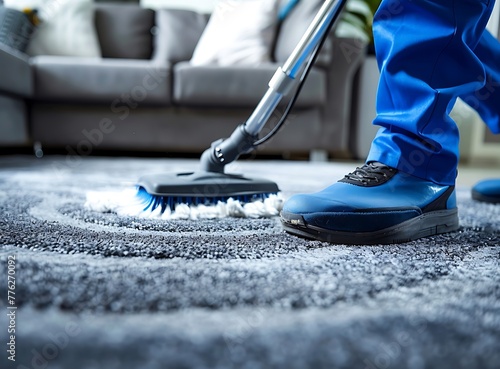 A stock photo of a carpet cleaning service in action, focused © Sikandar Hayat