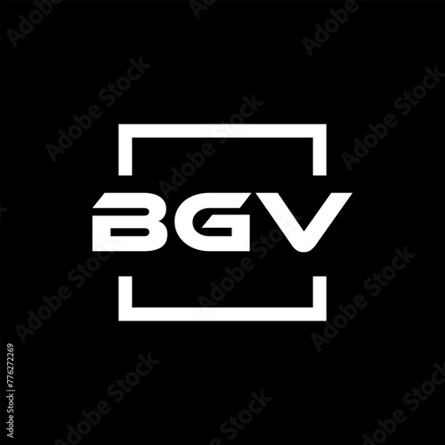 Initial letter BGV logo design. BGV logo design inside square. photo