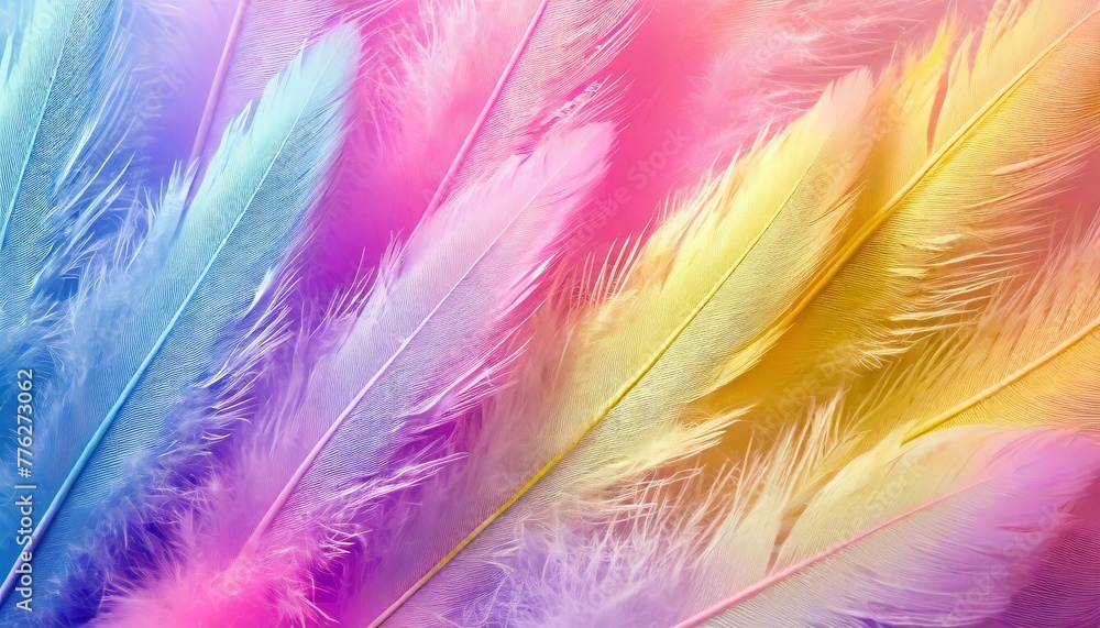 Fototapeta premium Pastel Plumage: Abstract Feather Harmony