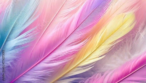 Whimsical Whispers  Pastel Feather Reverie